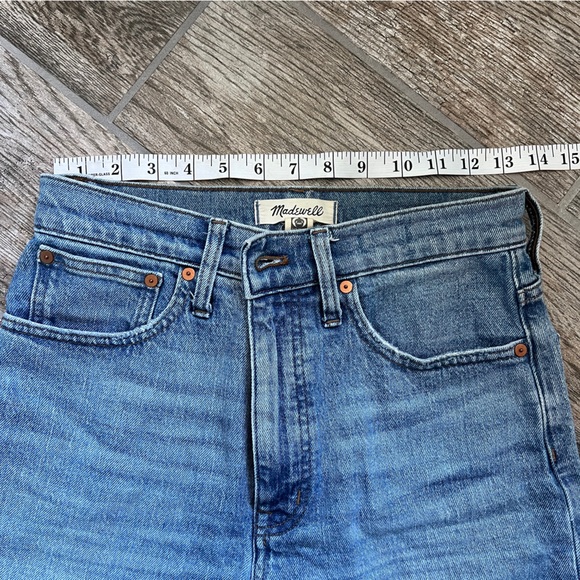 Madewell The Perfect Vintage Straight Blue Denim Jeans, Distressed Women Size 26 - Picture 6 of 11